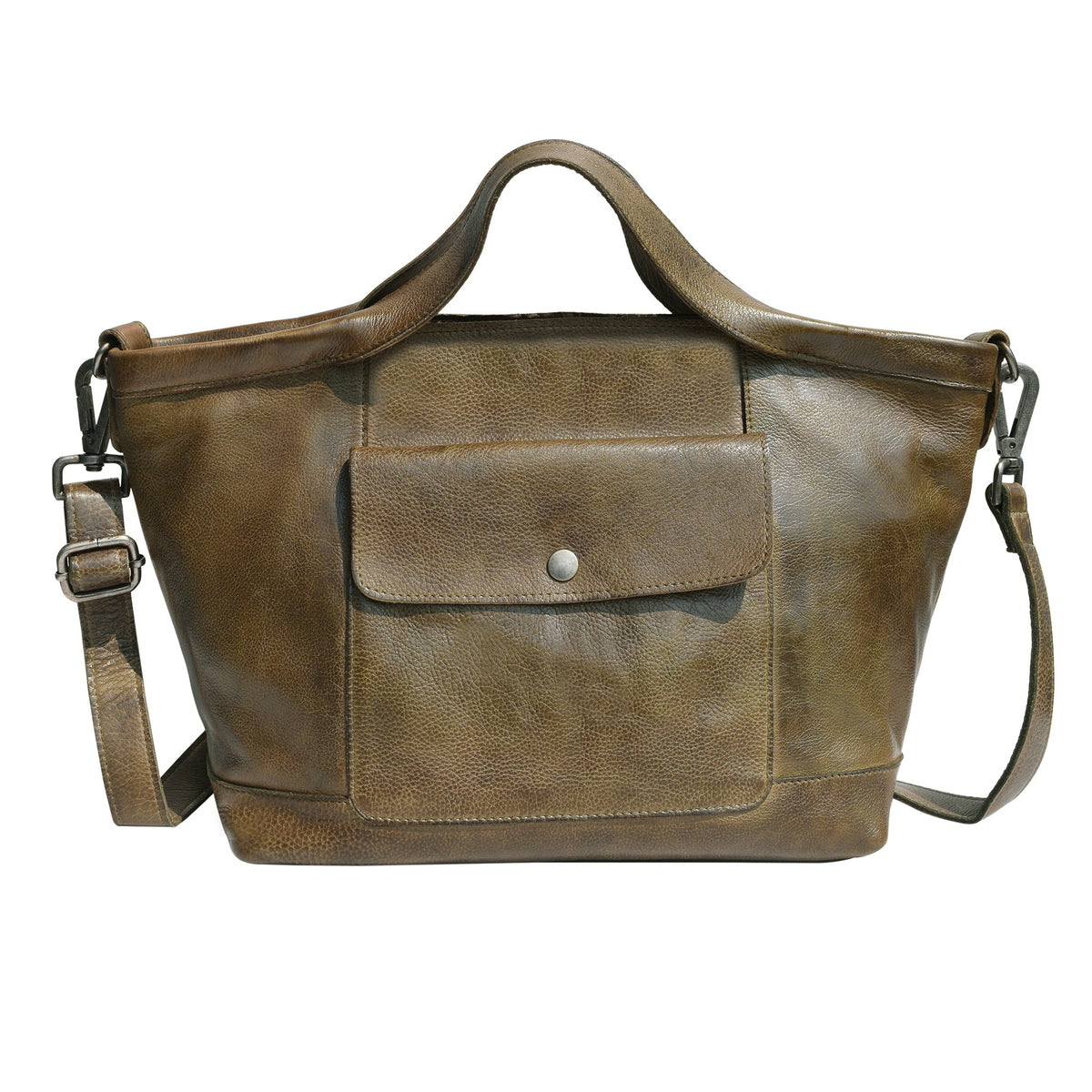 Claire Leather Crossbody Bag - Moss