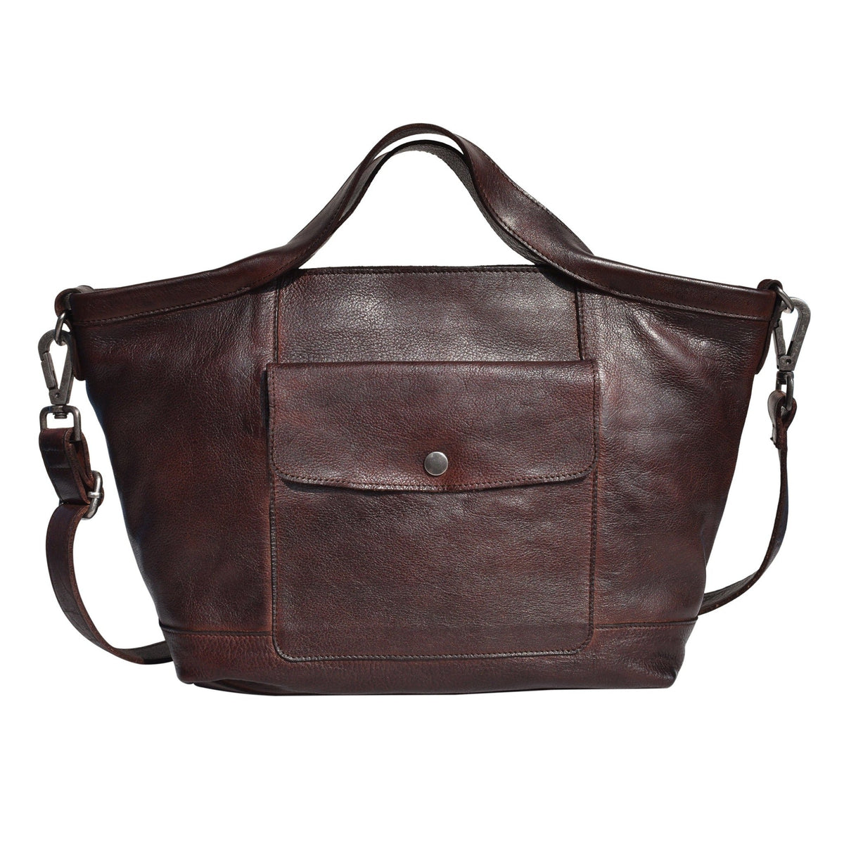 Claire Leather Crossbody Bag - Brown