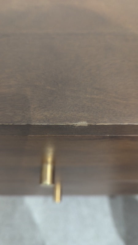 Scandinavian Walnut Oslo Bedside Table (Damaged) - Image 4