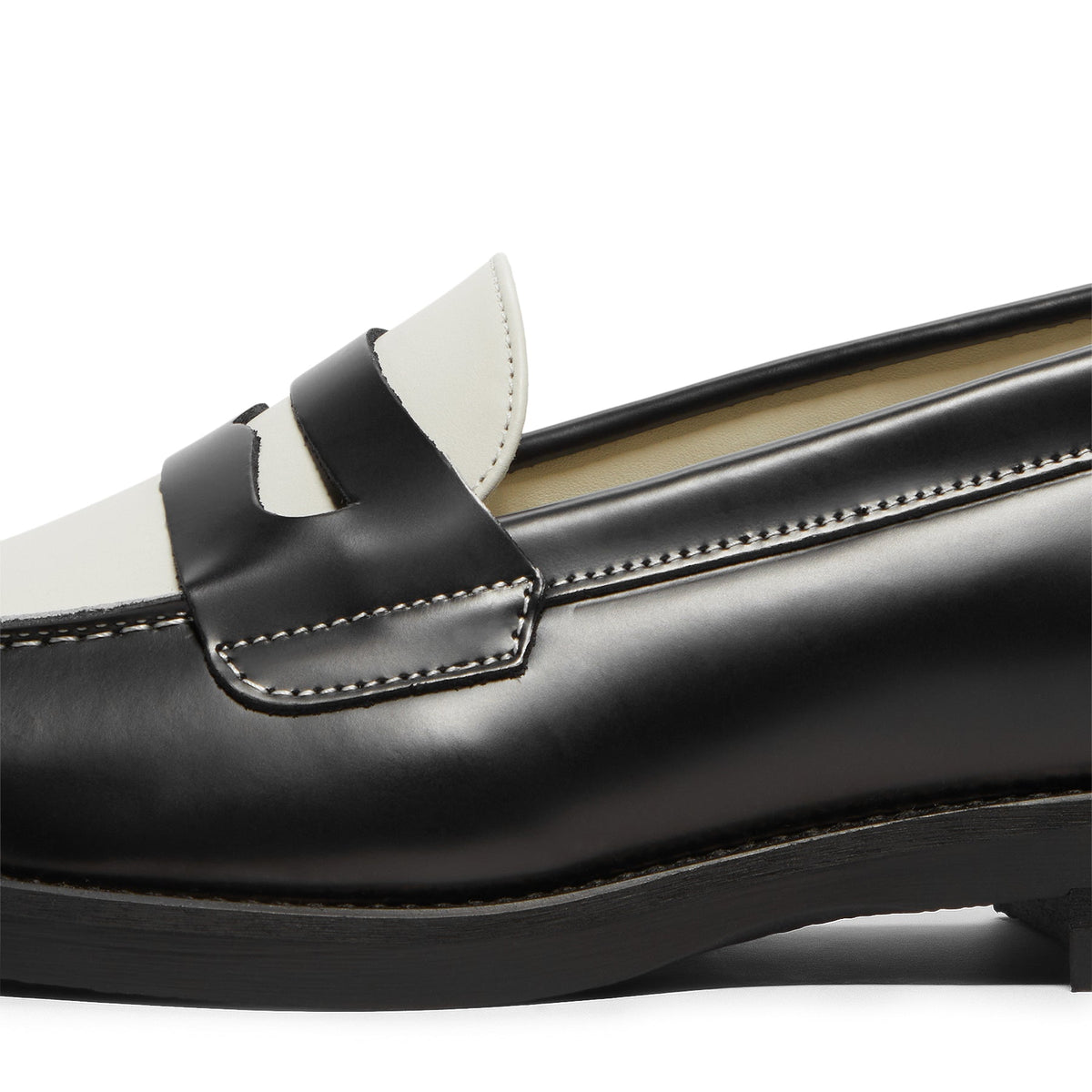 DUKE + DEXTER Wilde Black White Penny Loafer Womens (Black/White) - Image 8