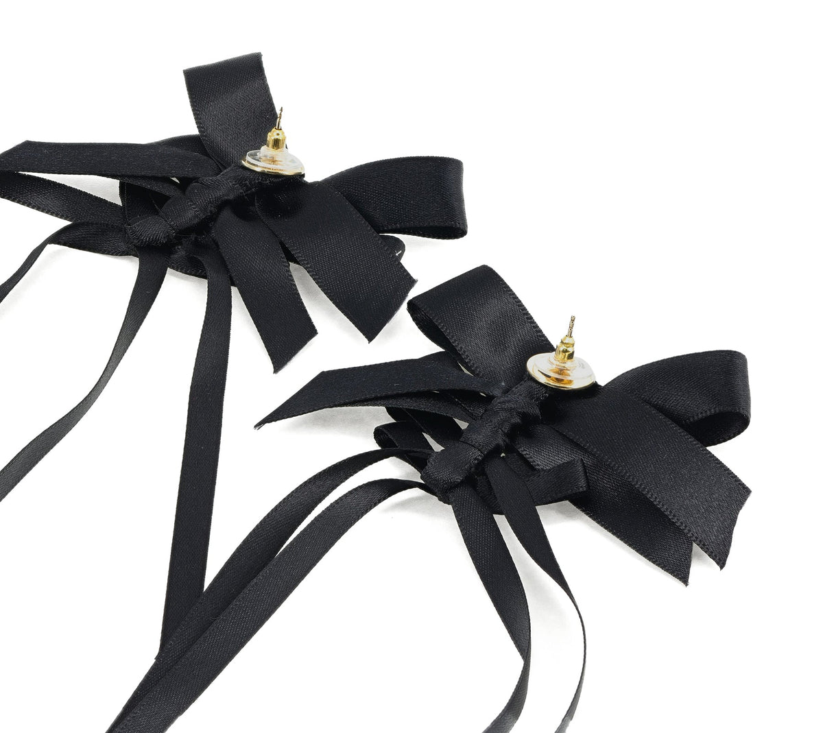 Simone Rocha Rosette Bow Earrings (Black) - Image 2