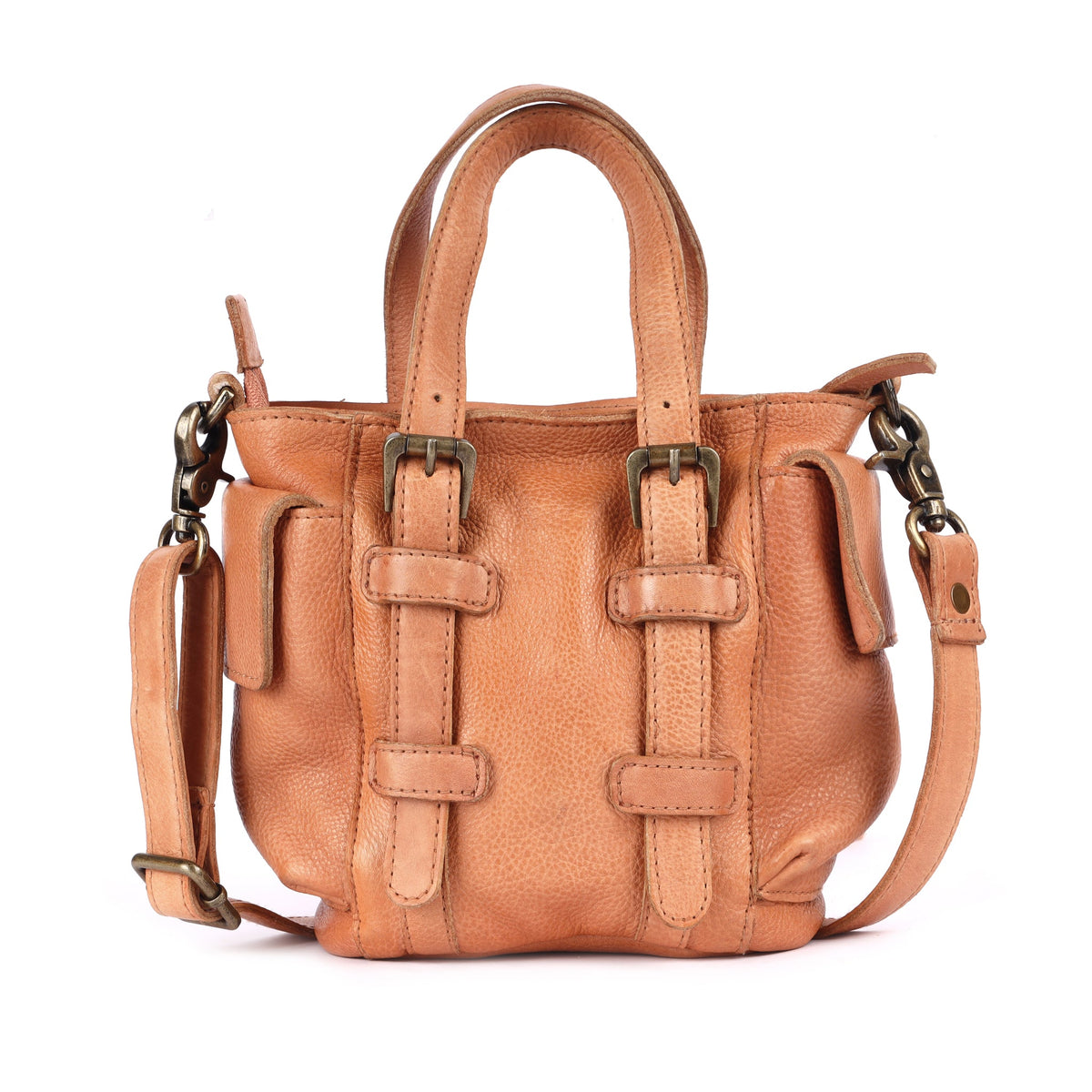 Jolene Leather Crossbody Bag - Nude