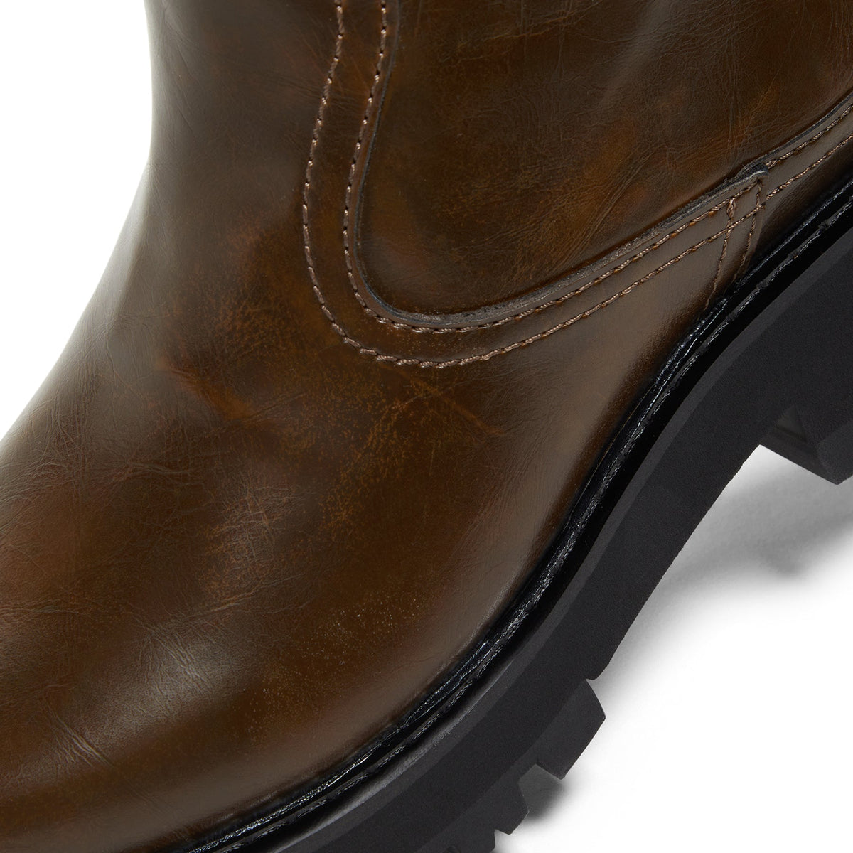 GANNI Studs Low Boot Crinkle Oleatex (Dark olive) - Image 8