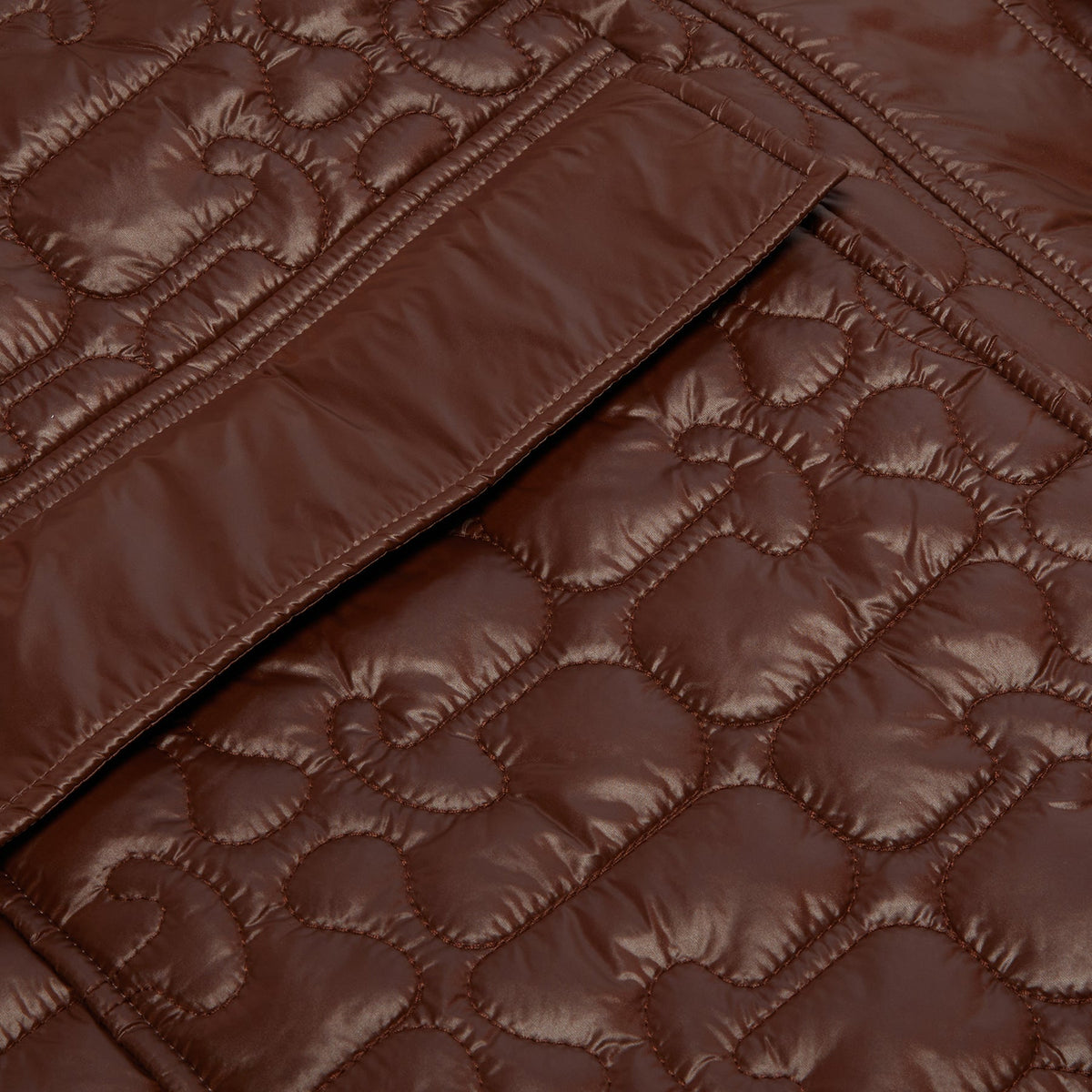 GANNI Shiny Quilt Midi Jacket (Chicory Coffee) - Image 4