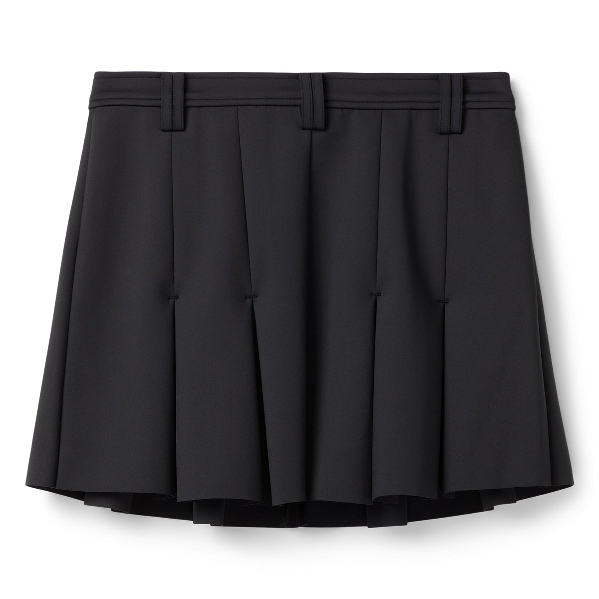 GANNI Scuba Neoprene Pleated Mini Skirt (Phantom) - Image 2