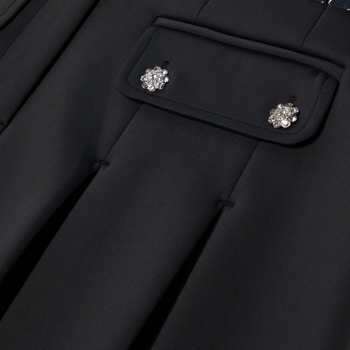 GANNI Scuba Neoprene Pleated Mini Skirt (Phantom) - Image 4