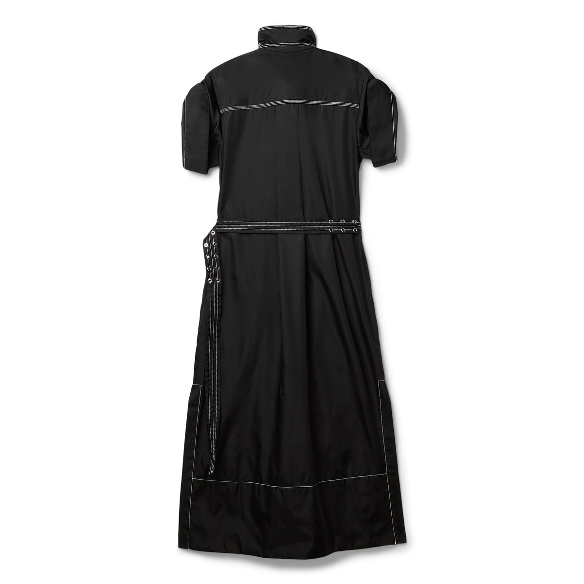 GANNI Duchesse Nylon Cowl Neck Long Dress (Black) - Image 2