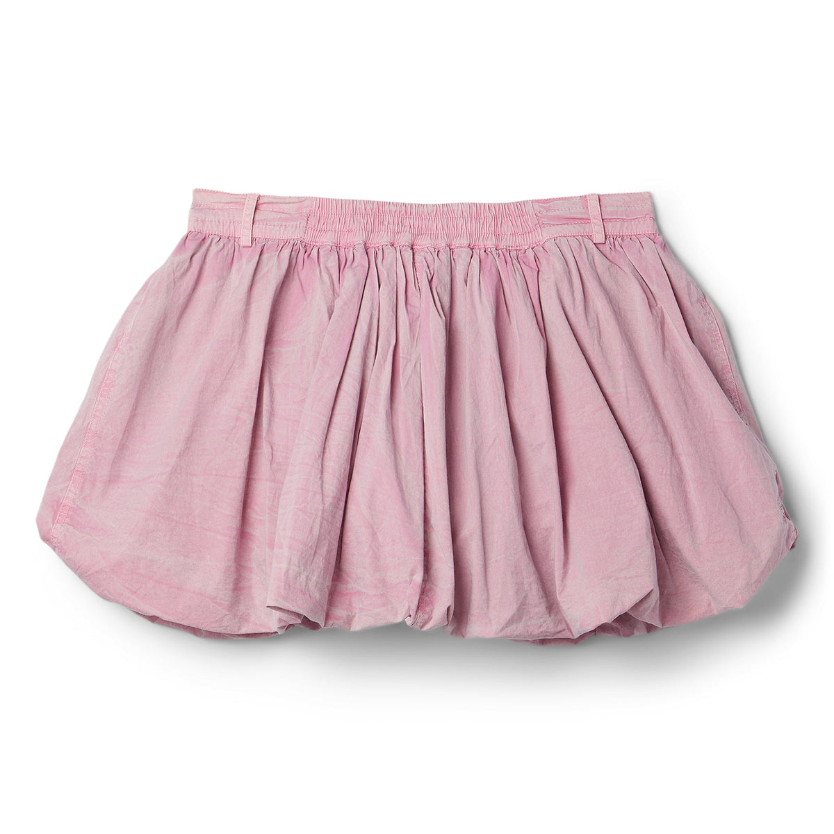 GANNI Washed Stretch Cotton Mini Bubble Skirt (Bleached Mauve) - Image 2
