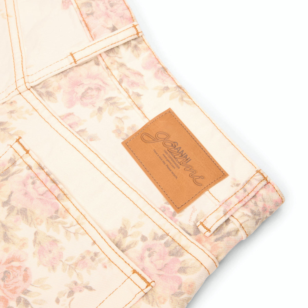 GANNI Floral Printed Stary Jeans (Egret) - Image 4