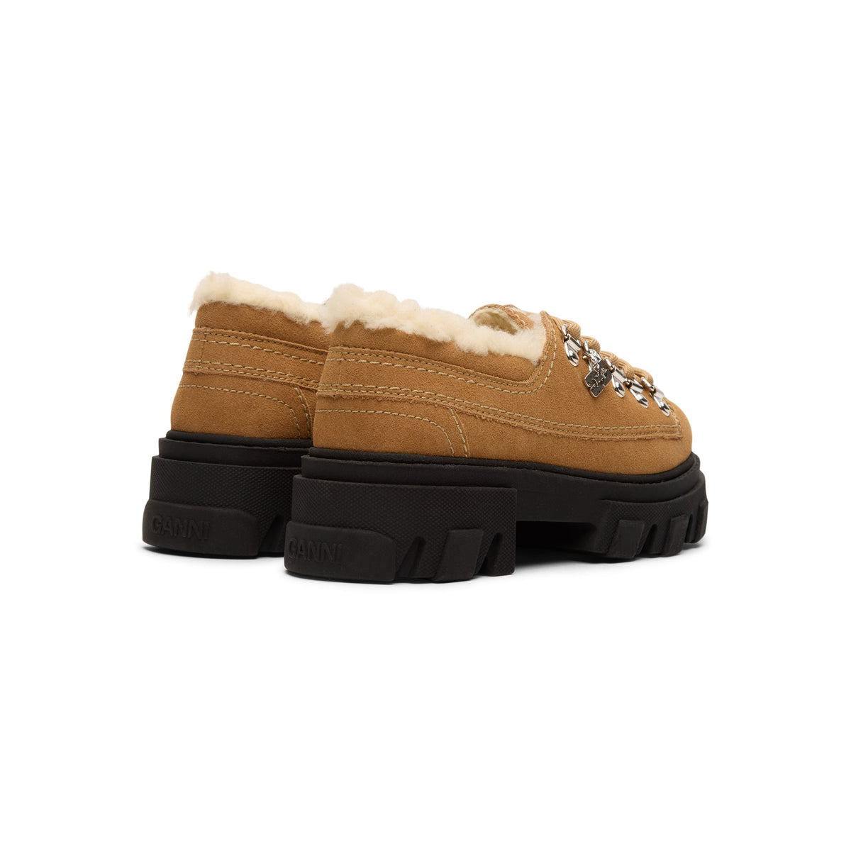 GANNI Cleated Derbies (Cognac) - Image 4