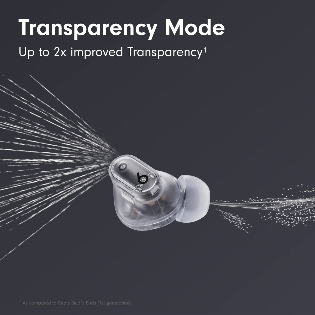 Beats Studio Buds + True Wireless Noise Cancelling Earbuds - Transparent - MQLK3LL/A - Image 3