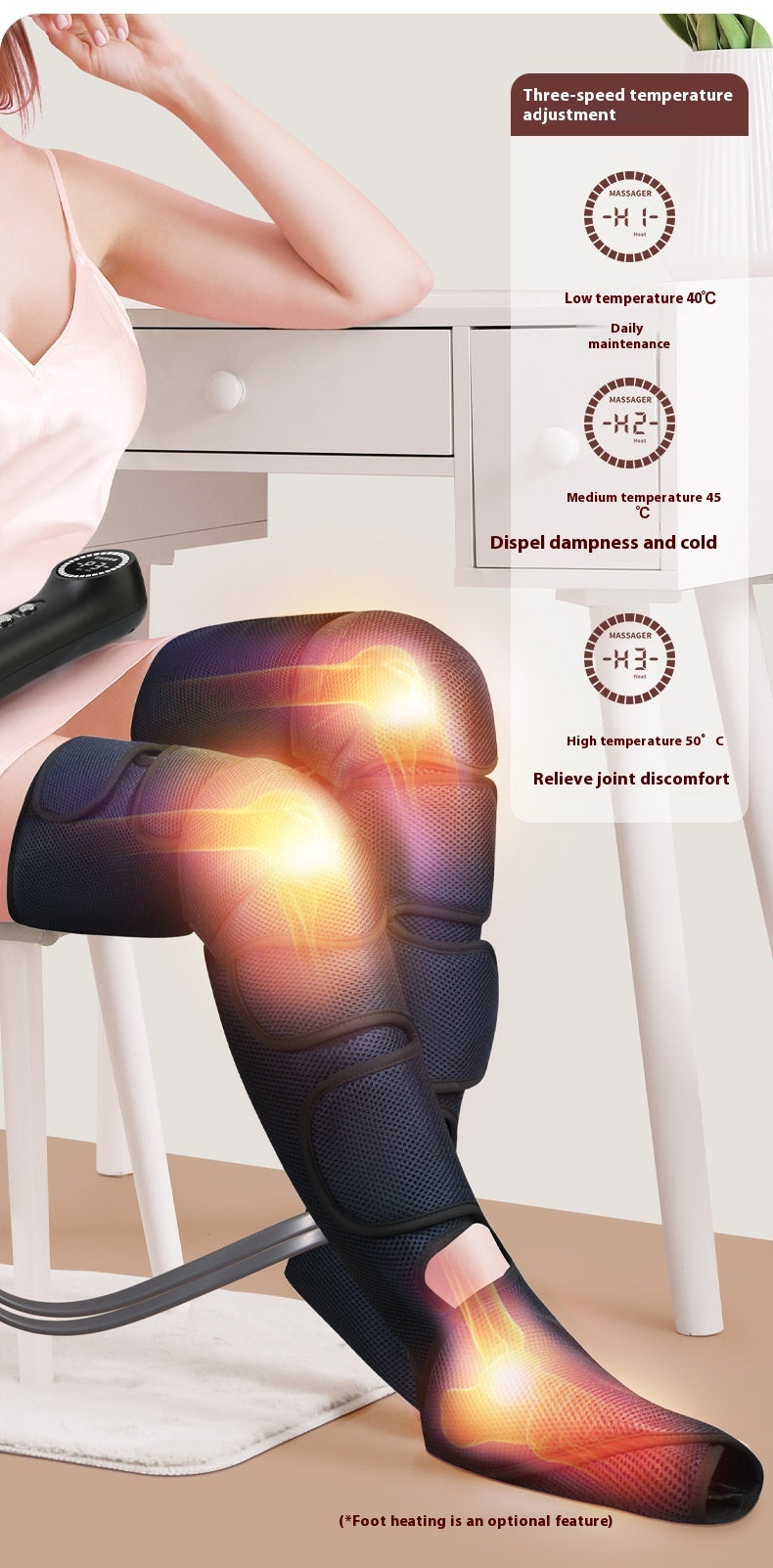 Pneumatic Leg Kneading & Compression Massager - Image 4