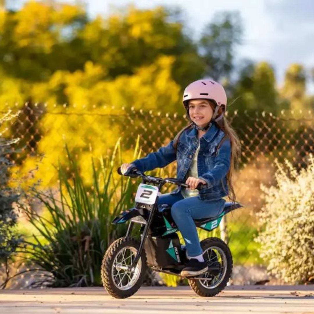 Razor - MX125 Dirt Rocket eBike for Kids w/ 5.3 Miles Max Operating Range and 8 mph Max Speed - Teal/Black - Image 5