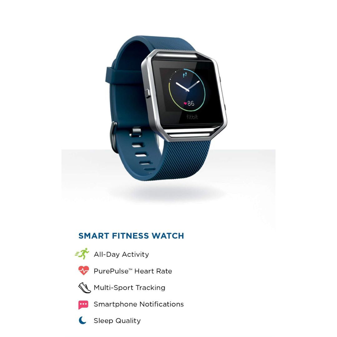 Fitbit Blaze – Smart Fitness Watch HR Monitor – Large – Blue Band – FB502SBUL - Image 6