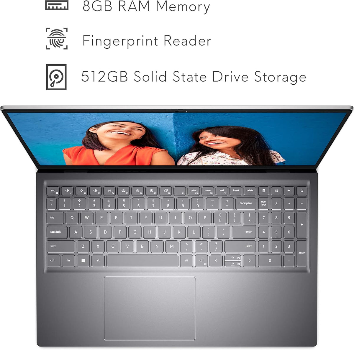 Dell Inspiron 14 5410/5418 - i7-11390H - 16GB RAM - 512GB SSD - Silver - Image 2