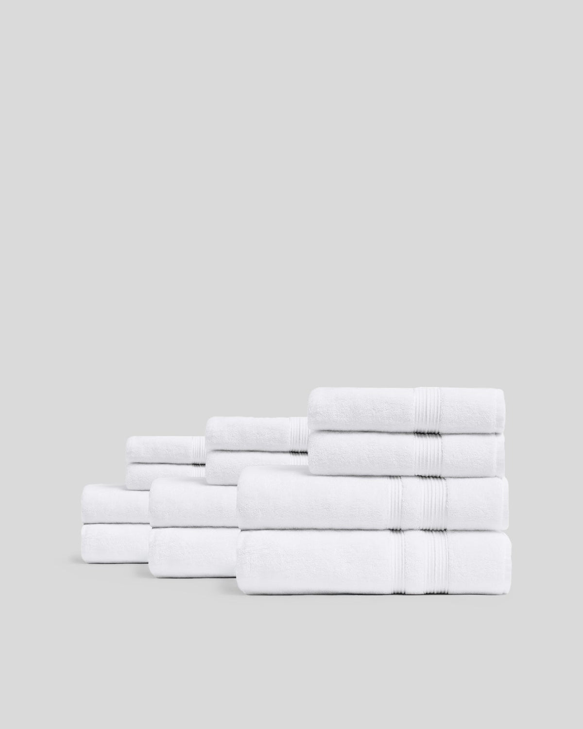 6+6 Classic Turkish Cotton Bath Bundle - White
