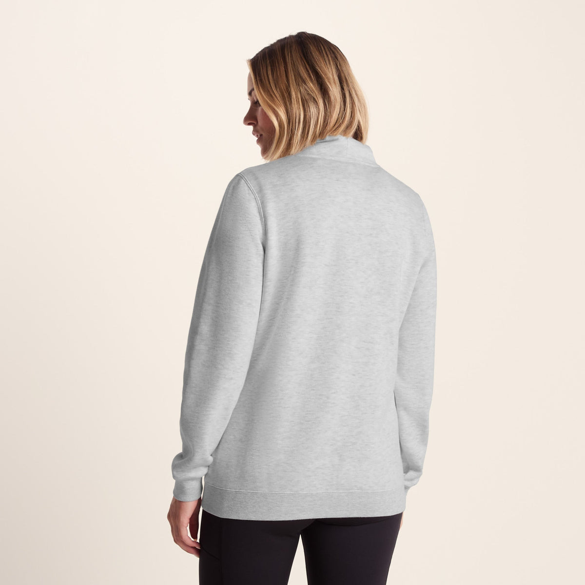 Abigail Womens Supersoft Funnel Neck Sweat - Oatmeal Marl - Image 3