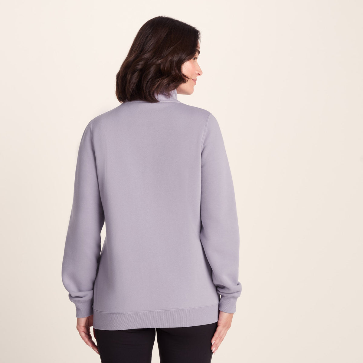 Abigail Womens Supersoft Funnel Neck Sweat - Lavender Grey - Image 3