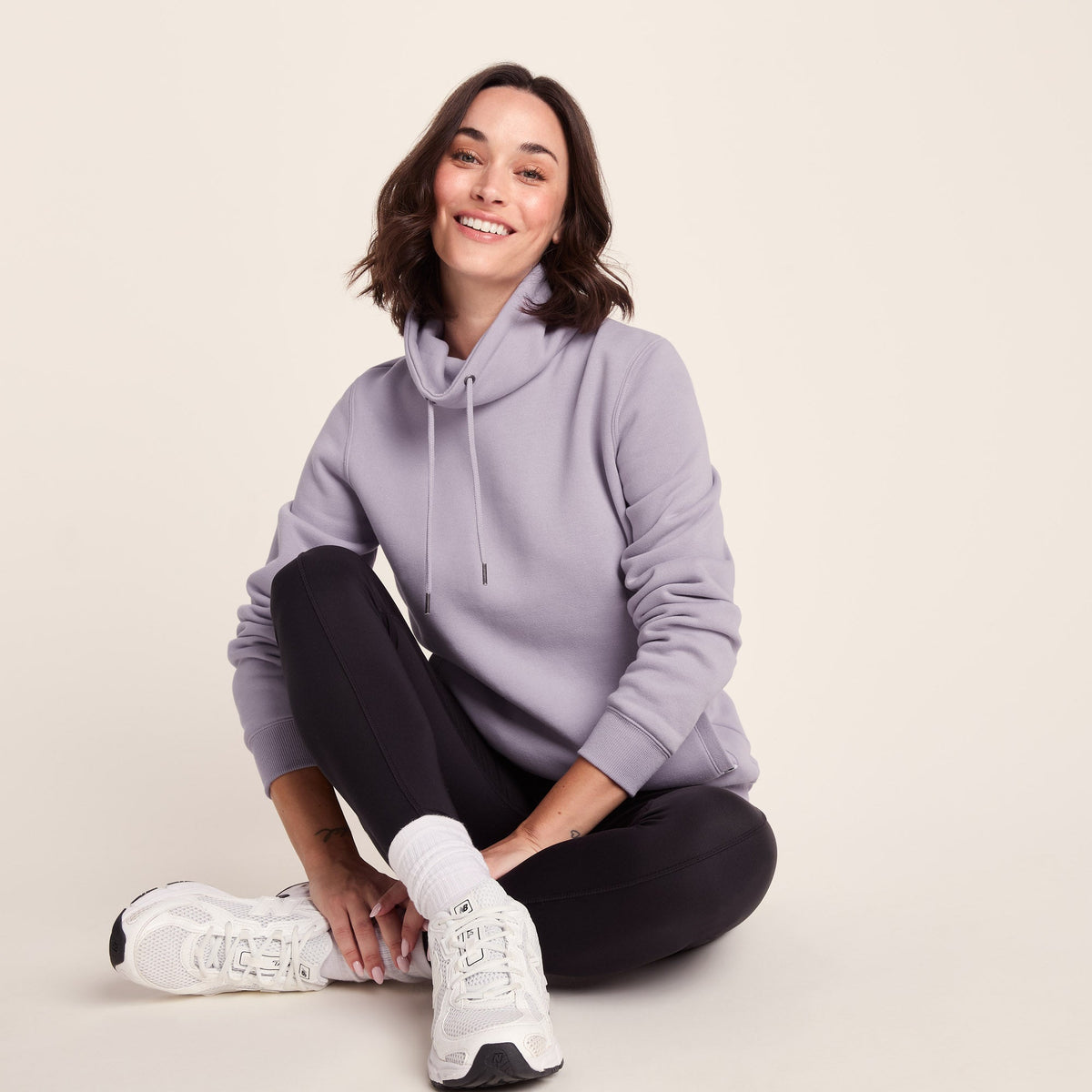 Abigail Womens Supersoft Funnel Neck Sweat - Lavender Grey - Image 4