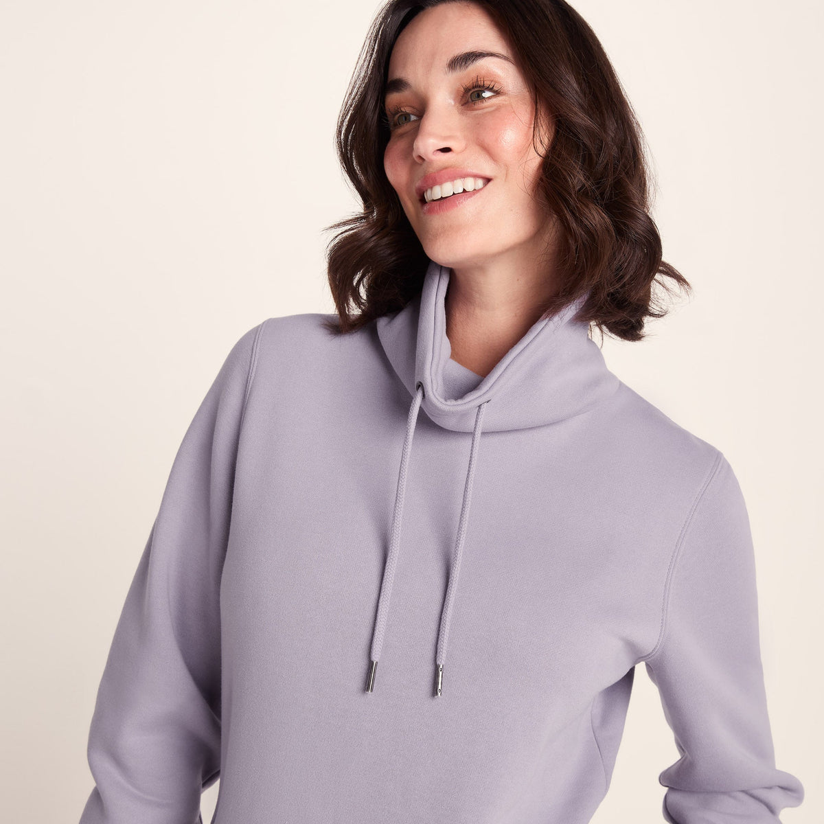 Abigail Womens Supersoft Funnel Neck Sweat - Lavender Grey - Image 5