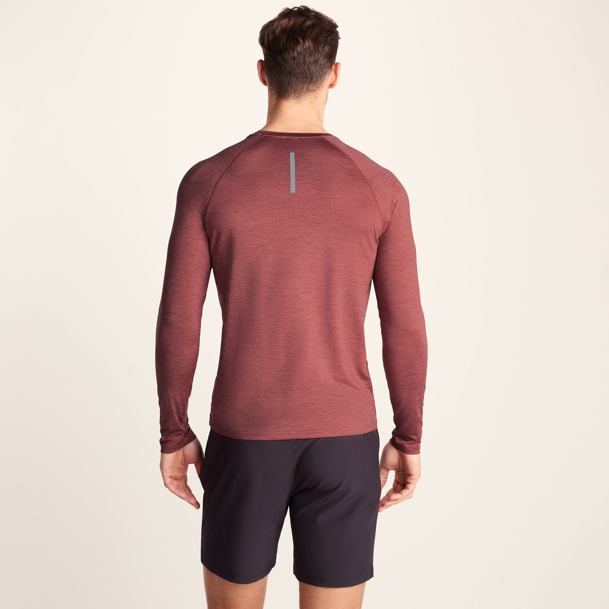 Ace Mens Long Sleeve Performance T-Shirt - Garnet Red - Image 4