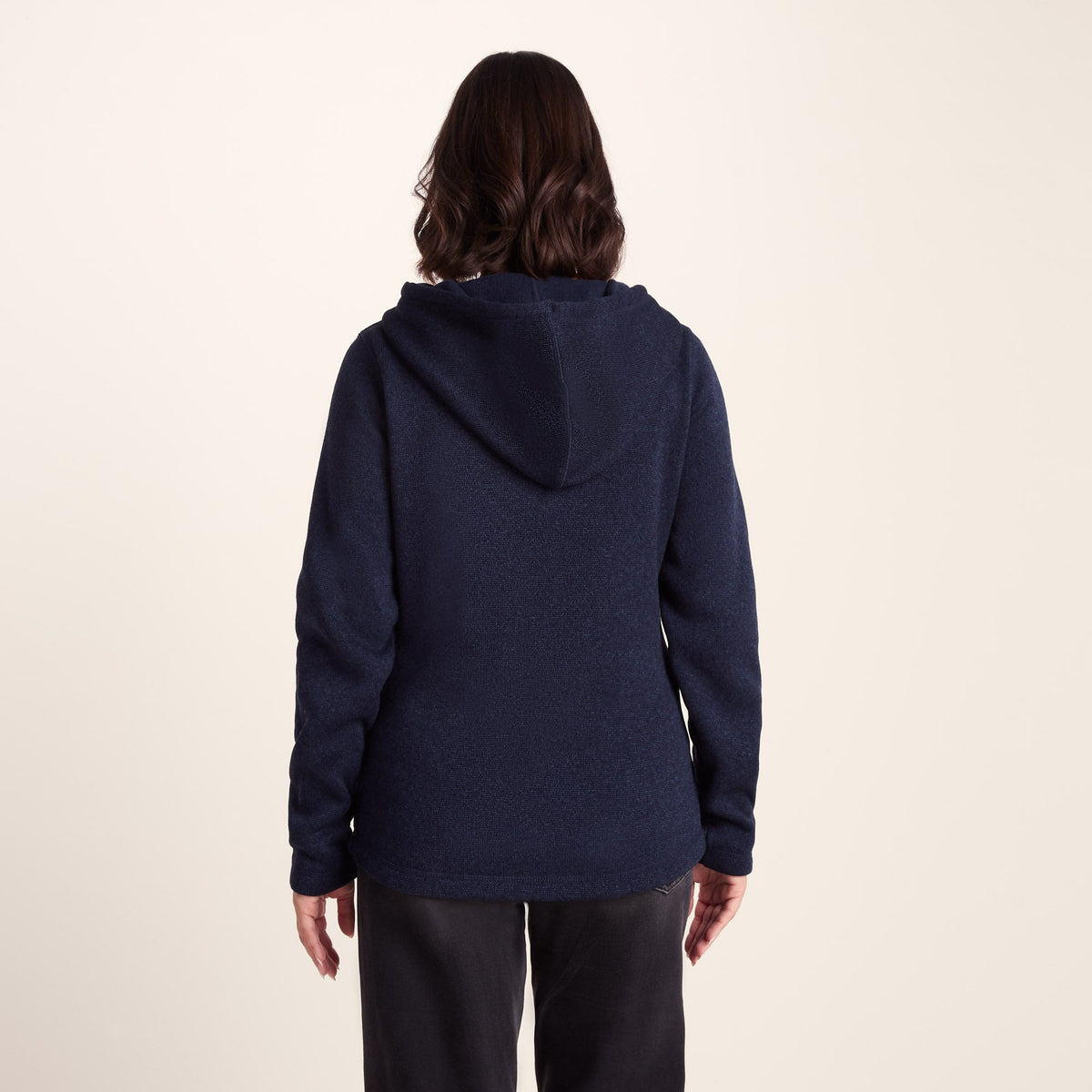 Acer Womens Oversized Supersoft Knitlook Fleece Hoody - Oxford Blue Marl - Image 3