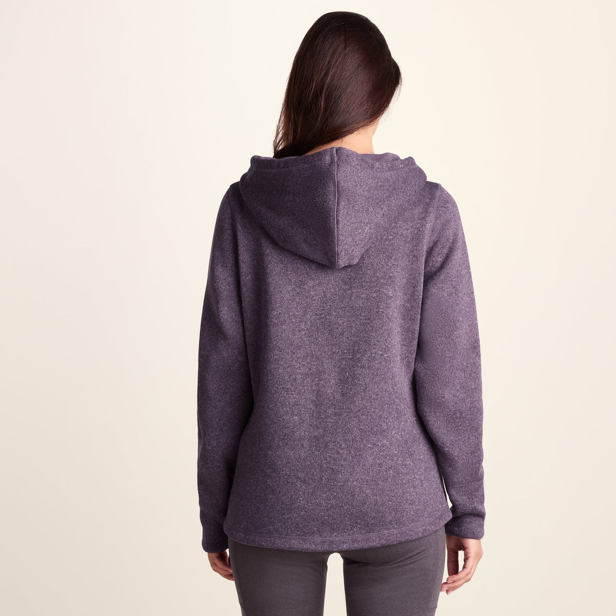 Acer Womens Oversized Supersoft Knitlook Fleece Hoody - Dusky Lilac Melange - Image 3