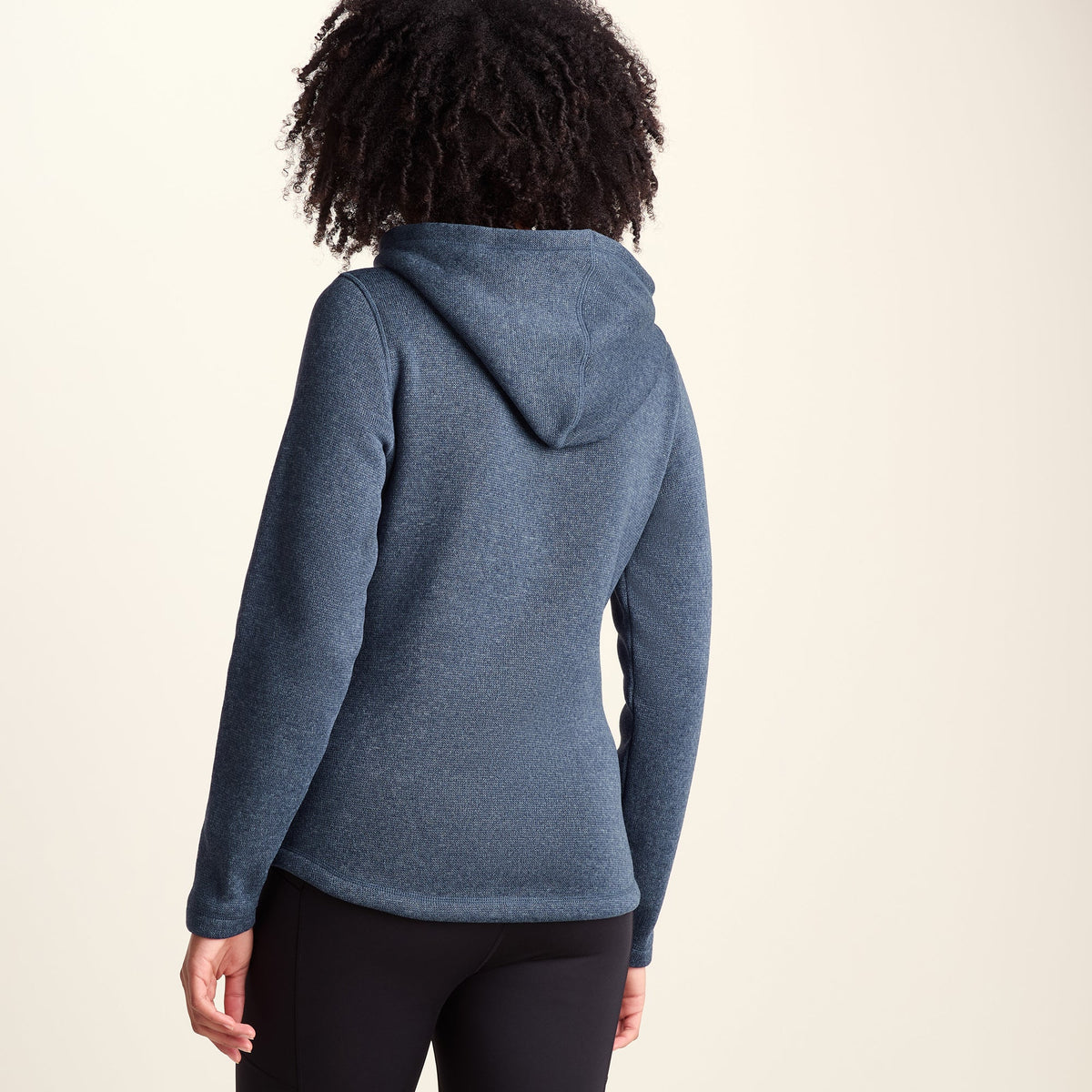 Acer Womens Oversized Supersoft Knitlook Fleece Hoody - Smokey Blue Melange - Image 3