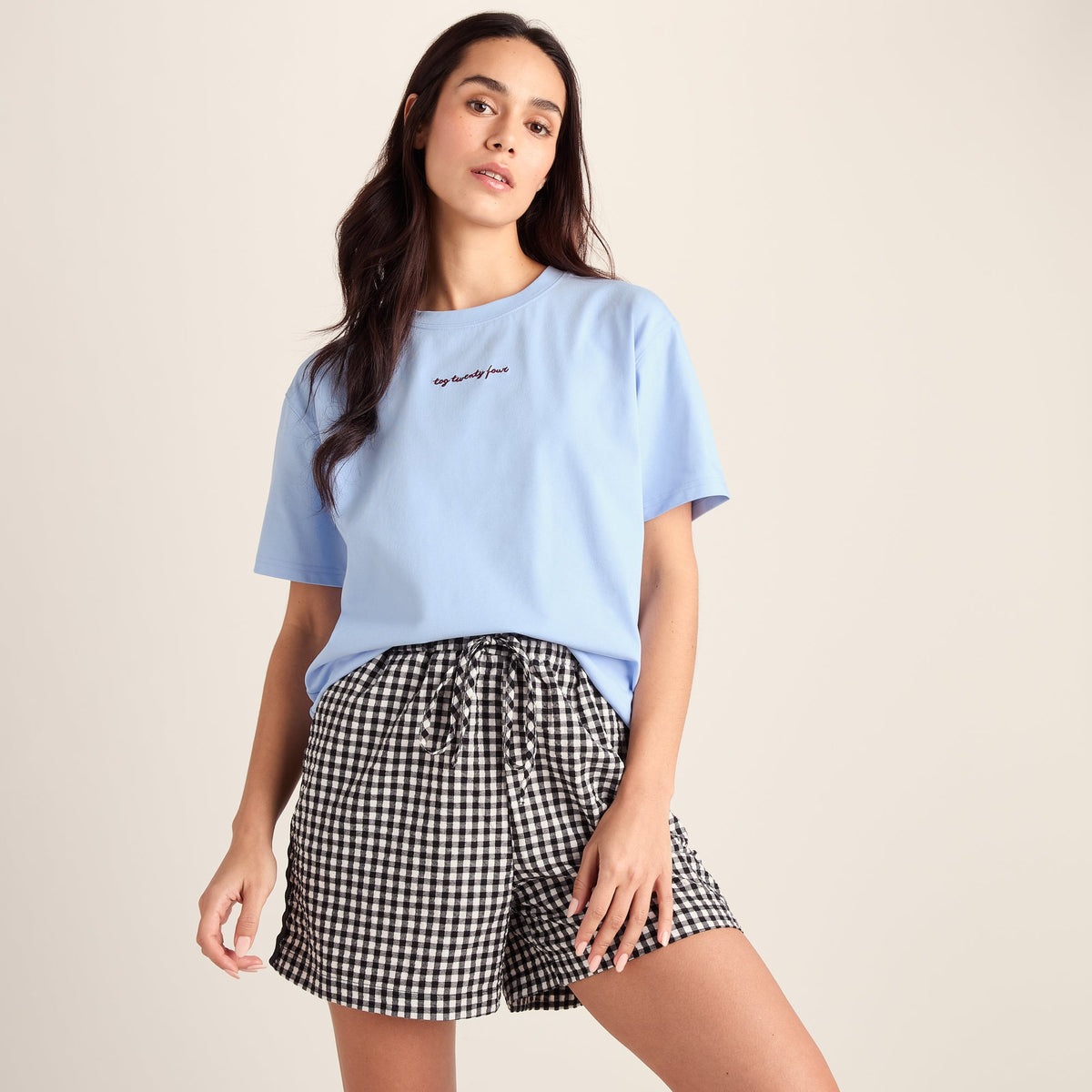 Agnes Womens Relaxed Fit Supersoft Premium T-Shirt - Ash Blue