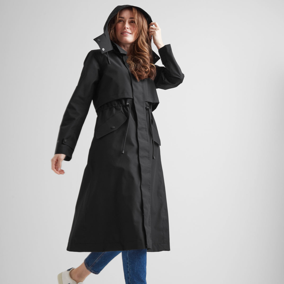 Alva Womens Waterproof Trench Coat - Black - Image 11
