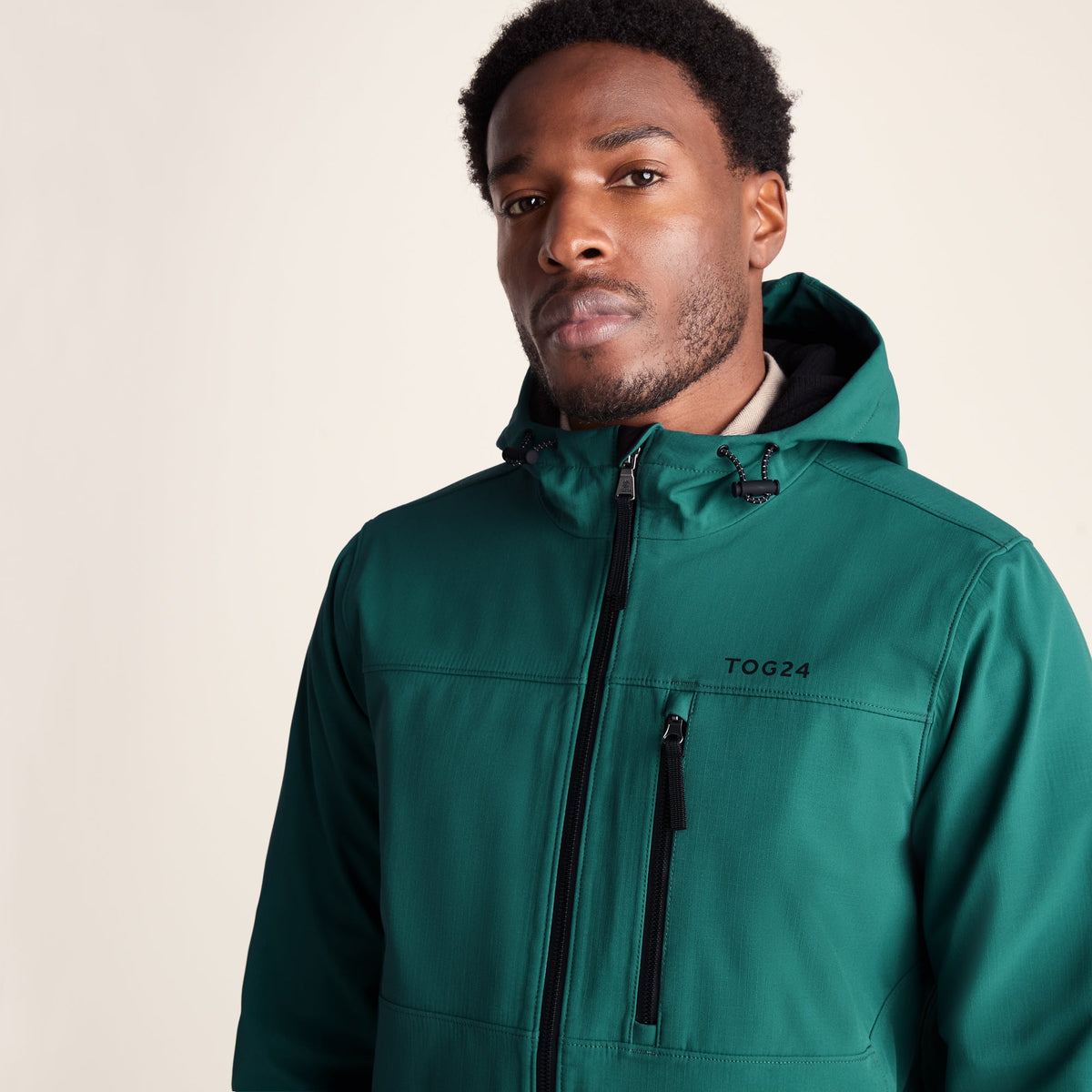 Andro Mens Hooded Waterproof Softshell Jacket - Dark Turquoise - Image 6
