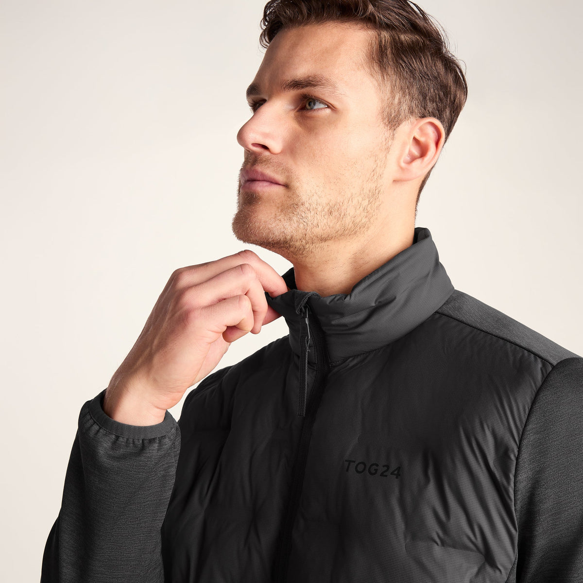 Anick Mens Lightweight Insulated Hybrid Jacket - Deep Slate - Image 7
