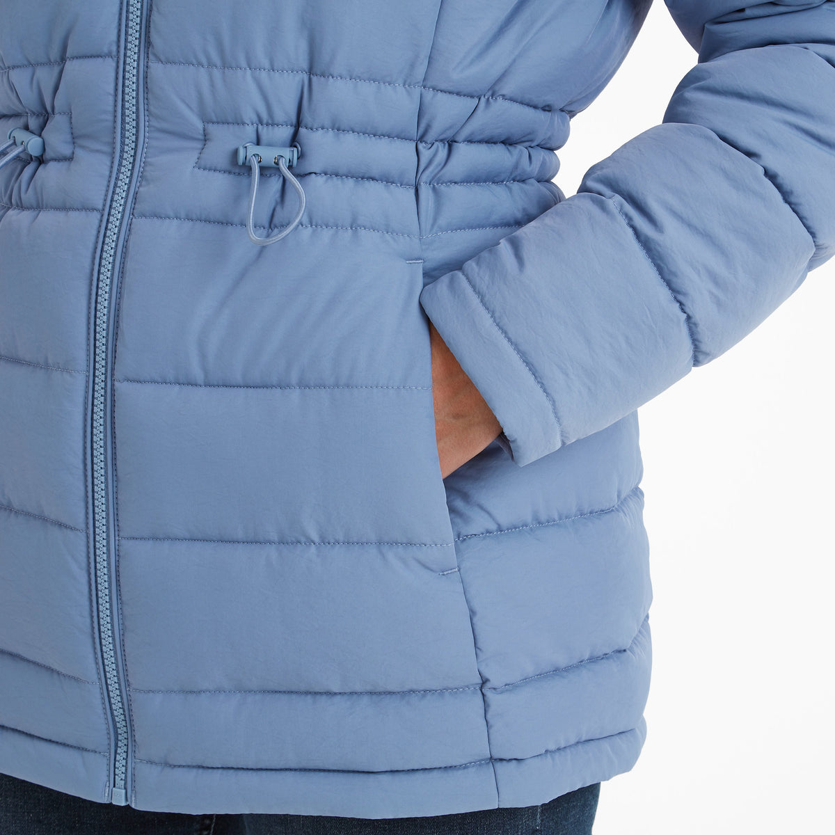 Anthorn Womens Padded Parka - Misty Blue - Image 9