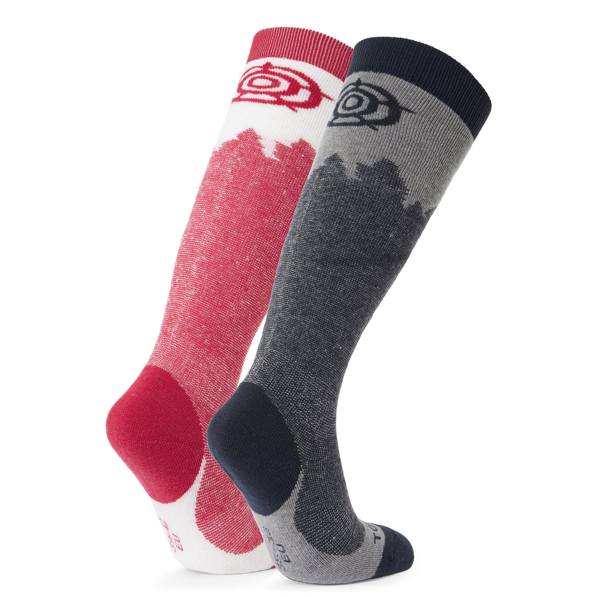 Aprica 2 Pack Womens Ski Sock - Dark Indigo/Dark Pink - Image 2