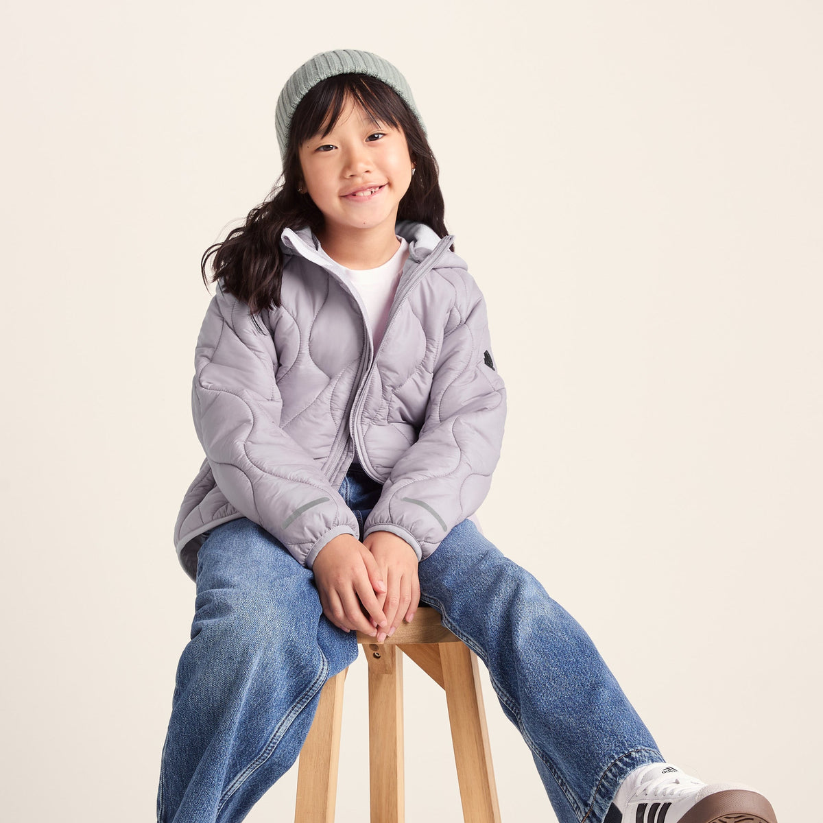 Arbor Kids Shower Resistant Padded Jacket - Lavender Grey - Image 4