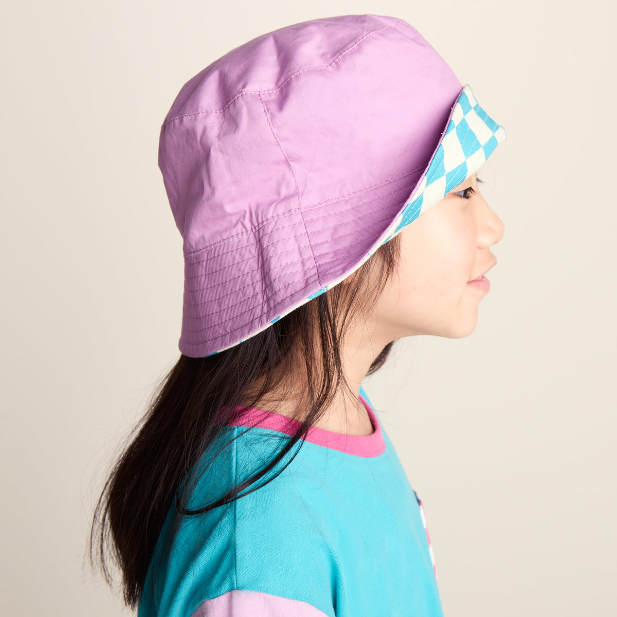 Balkhi Kids Shaun the Sheep Bucket Hat - Spearmint/Woolly Checkerboard - Image 3