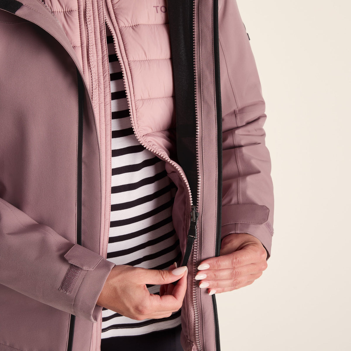 Beverley Womens 3-in-1 Waterproof Jacket - Mauve - Image 7