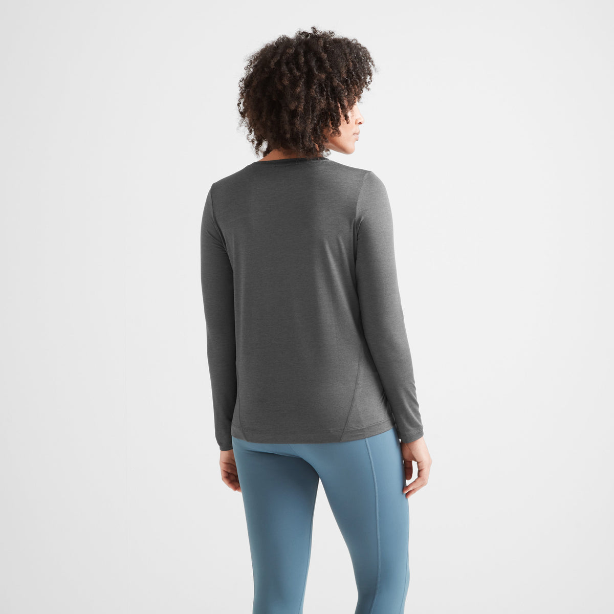 Blakely Womens Long Sleeve Performance Top - Dark Grey Marl - Image 3