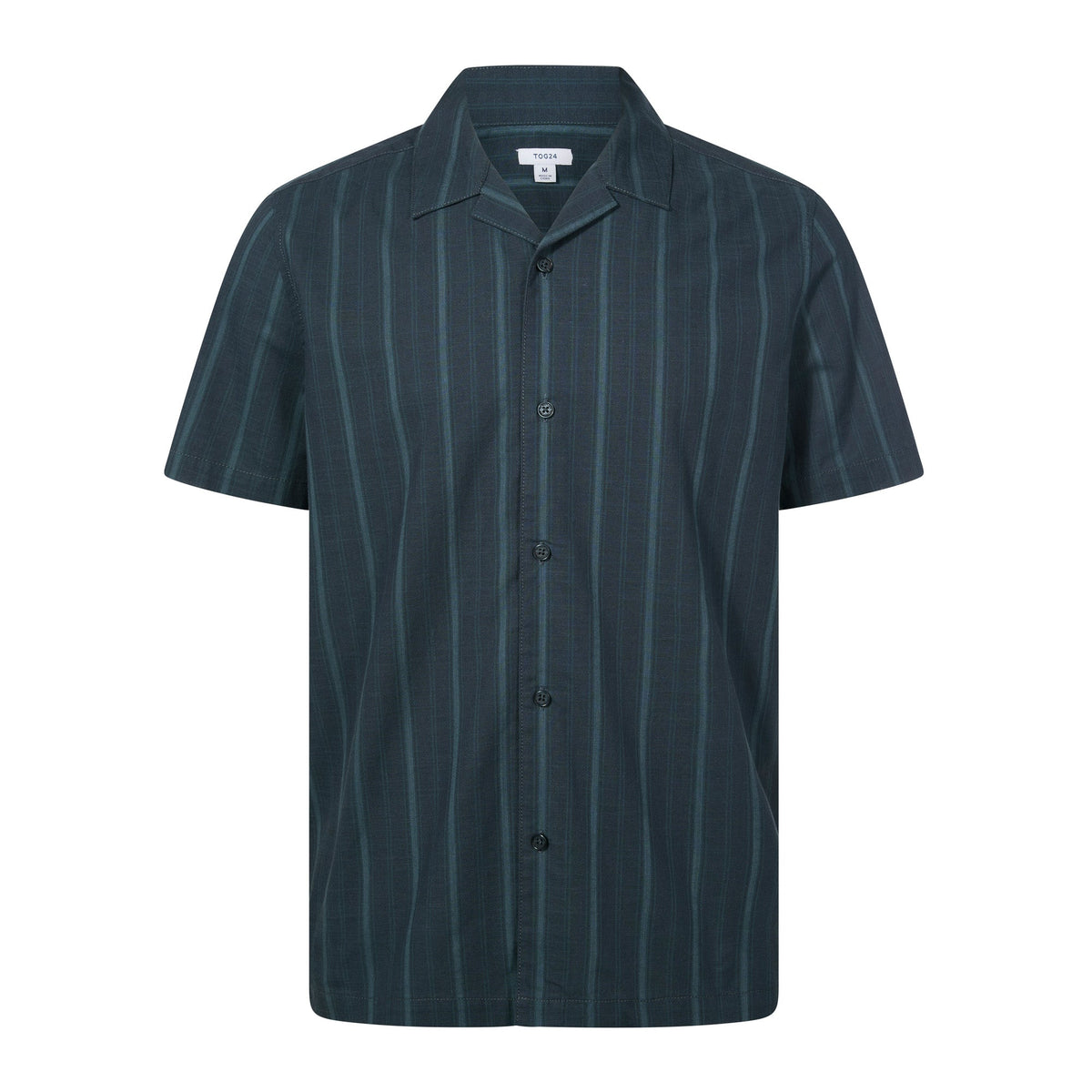 Boldon Mens 100% Cotton Supersoft Short Sleeve Shirt - Dark Indigo Stripe - Image 7