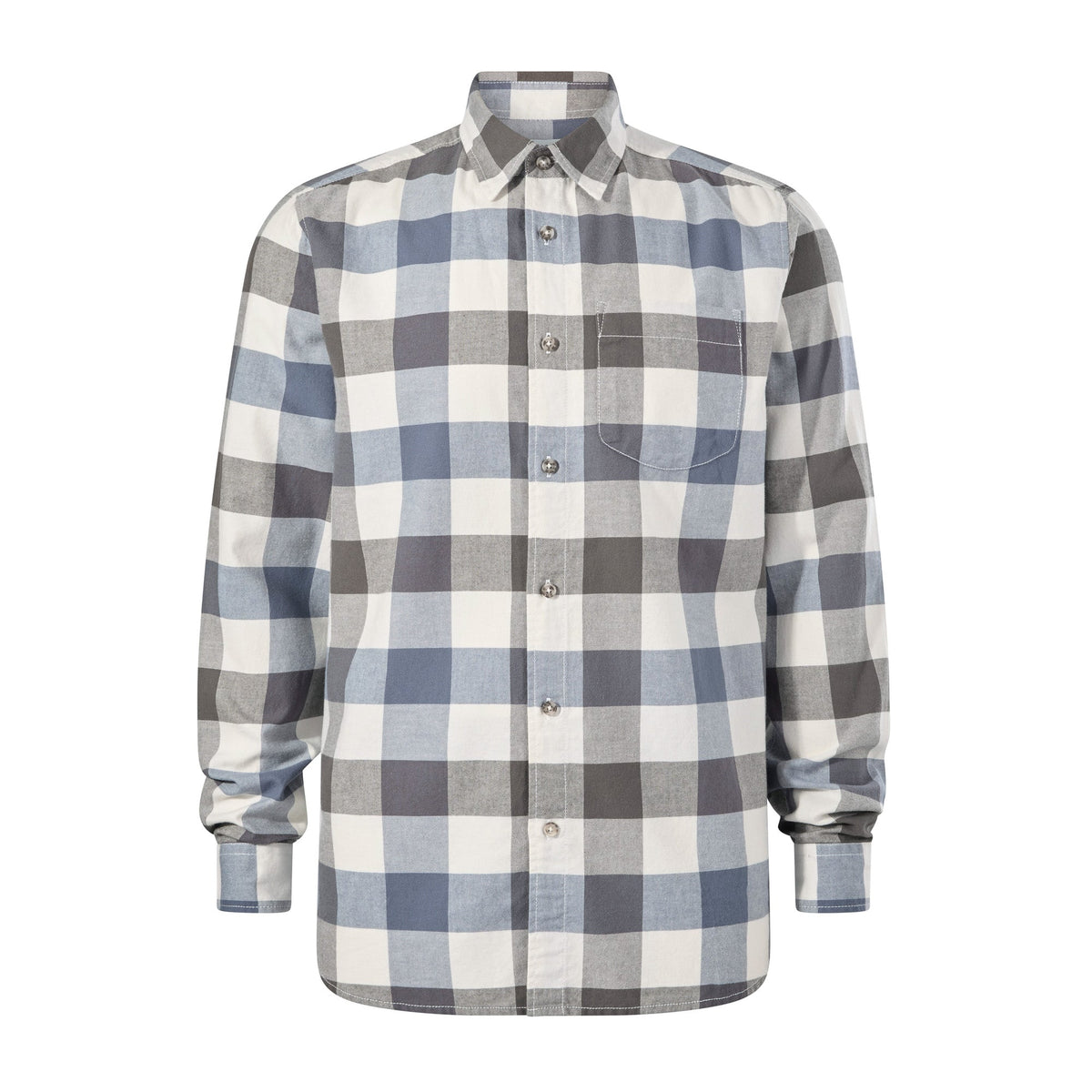 Bryson Mens Brushed Flannel Check Shirt - Ash Brown Check - Image 7