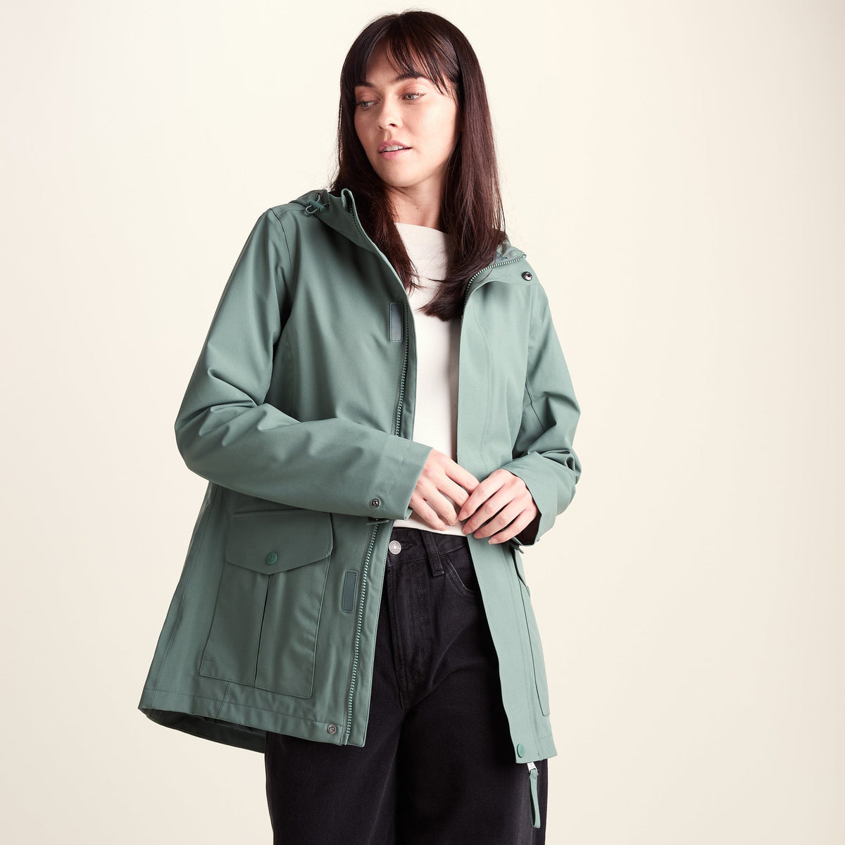 Burradon Womens Waterproof Jacket - Light Forest