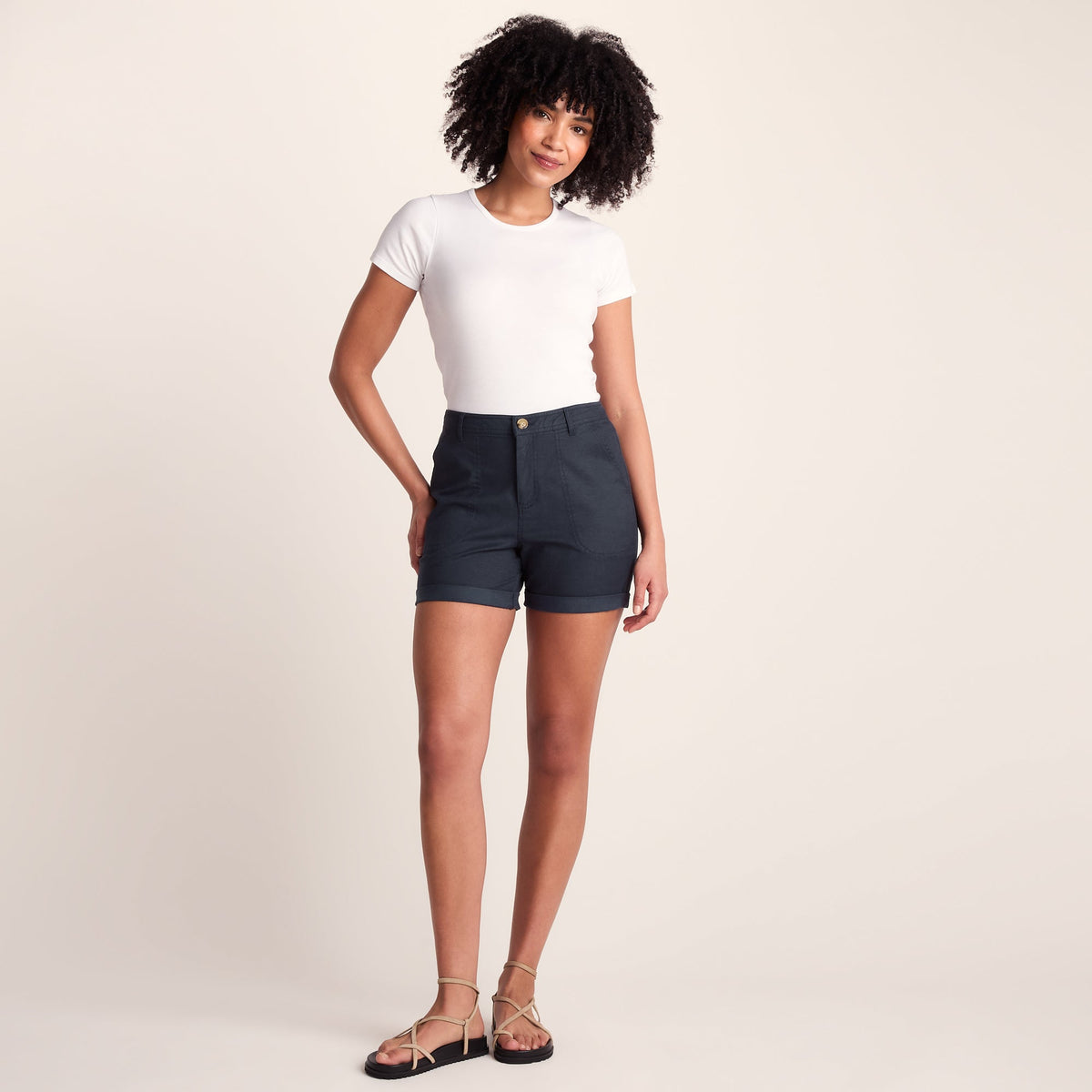 Canvey Womens Chino Shorts - Dark Indigo - Image 2