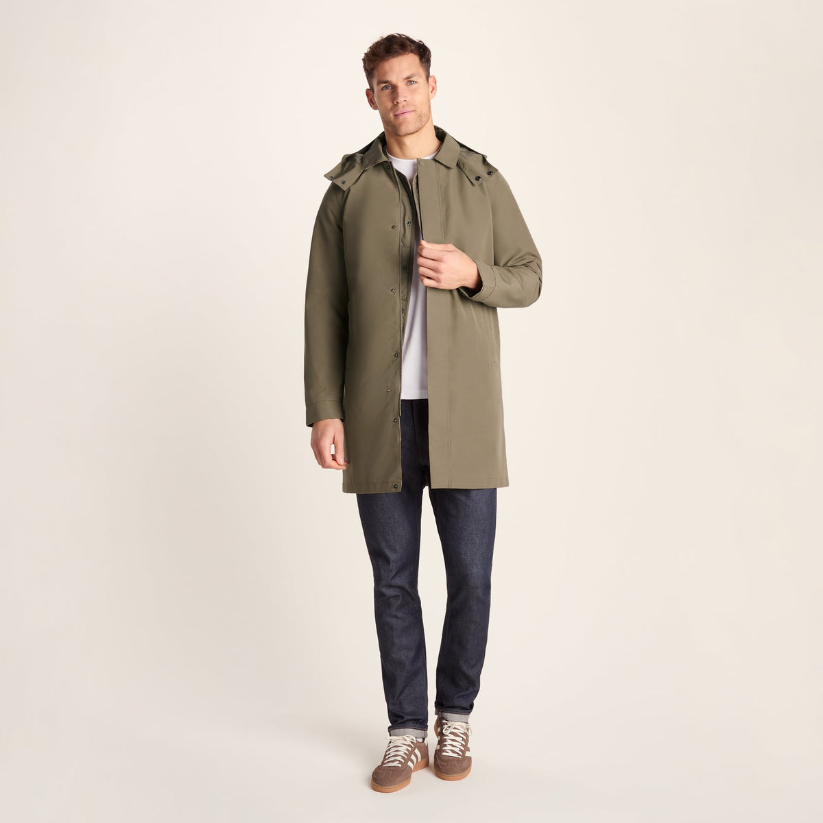 Chester Mens Waterproof Car Coat - Mushroom - Image 4