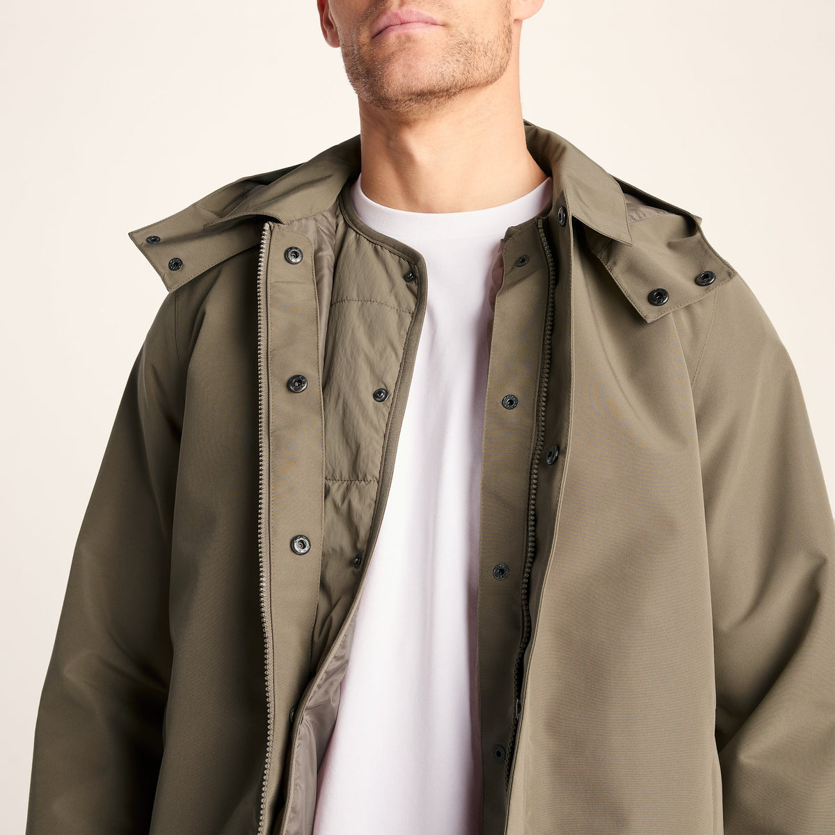 Chester Mens Waterproof Car Coat - Mushroom - Image 6