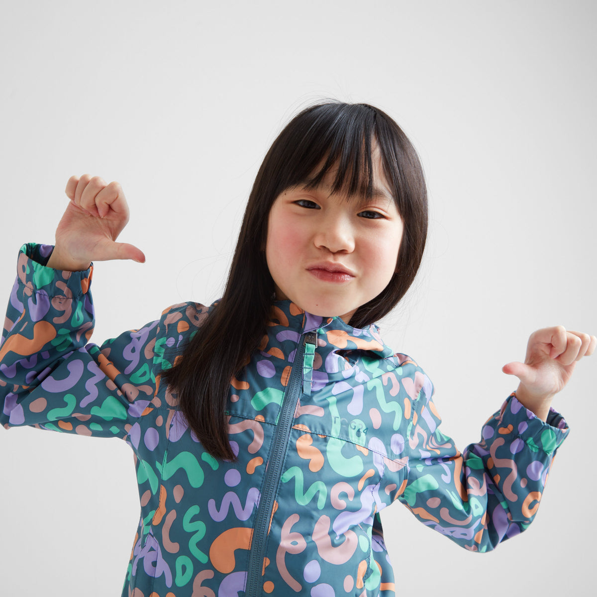 Copley Kids Waterproof Jacket - Blue Swirl Print - Image 2