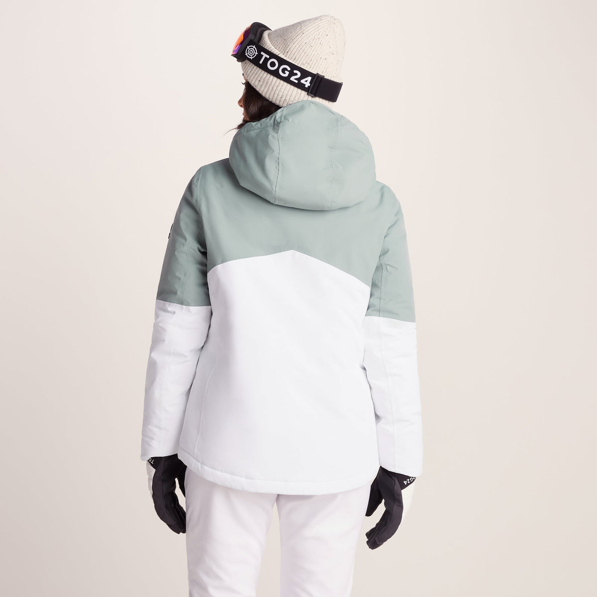 Corvara Womens Waterproof Insulated Ski Jacket - Mist Grey/Optic White - Image 5