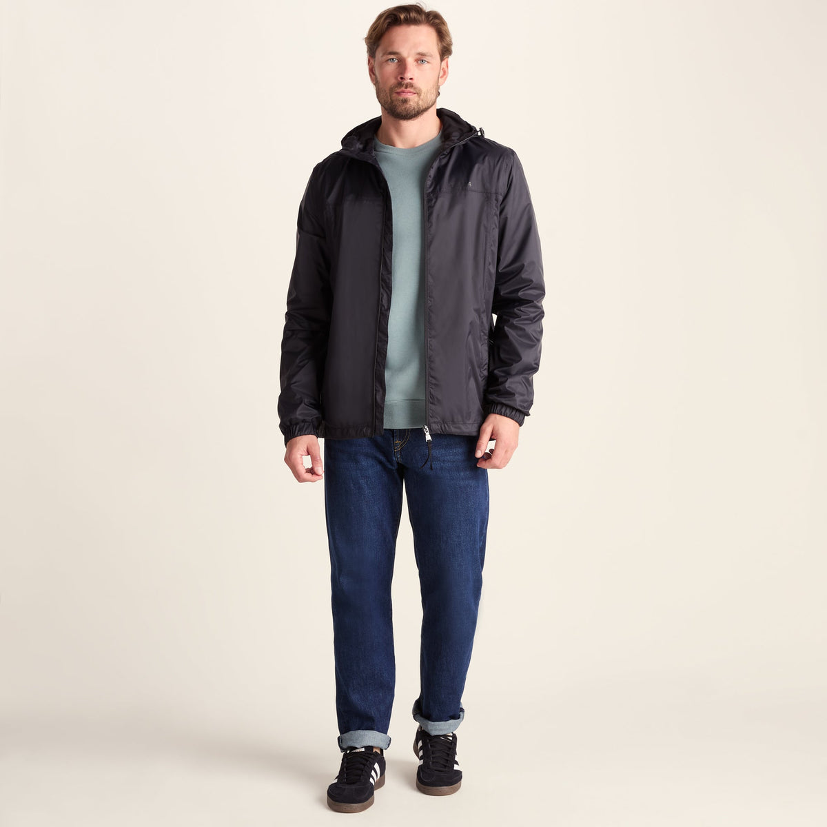 Craven Mens Waterproof Packaway Jacket - Black - Image 3
