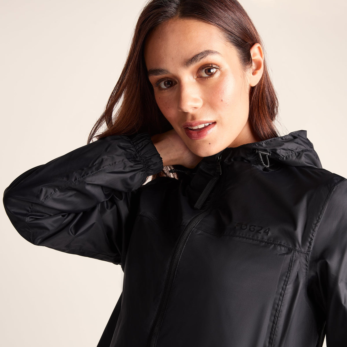 Craven Womens Waterproof Packaway Jacket - Black - Image 5