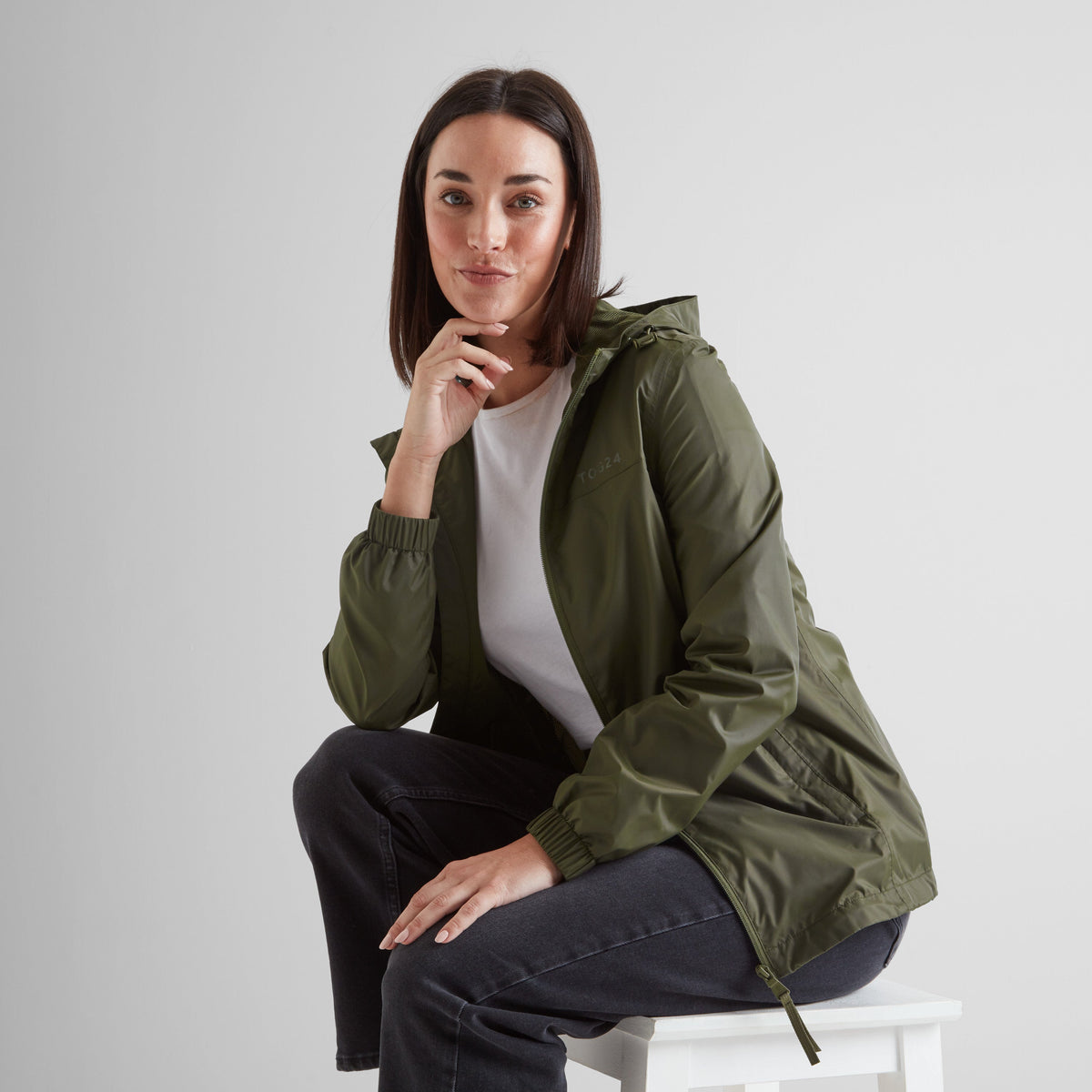 Craven Womens Waterproof Packaway Jacket - Khaki - Image 5