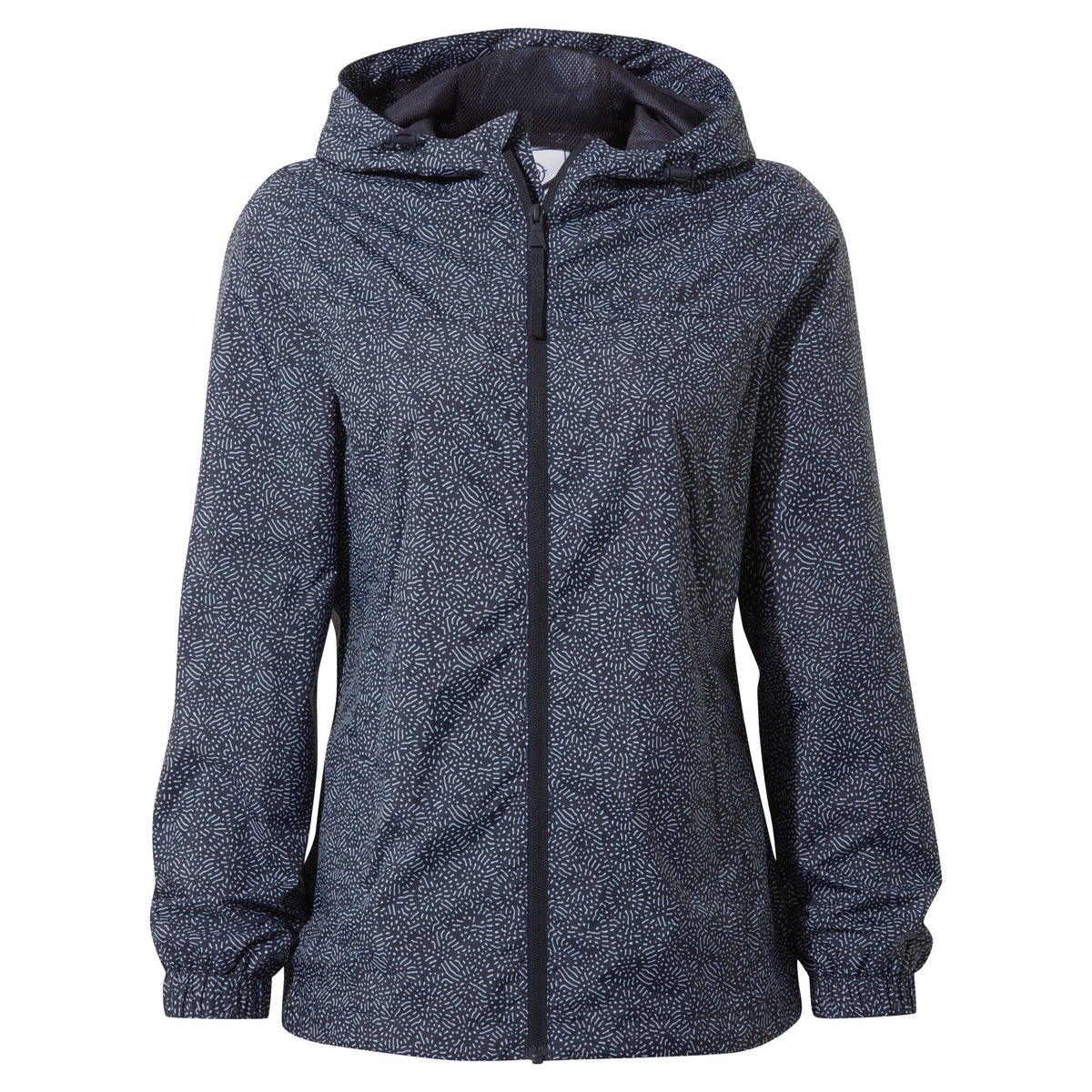 Craven Womens Waterproof Packaway Jacket - Dk Indigo Abstract Print - Image 8